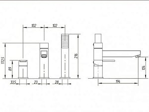 Смеситель на борт ванны Migliore Kvant ML.KVT-2755 купить в интернет-магазине сантехники Sanbest